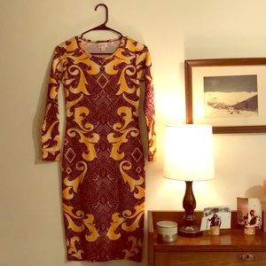LulaRoe Fire Form-Fitting Dress